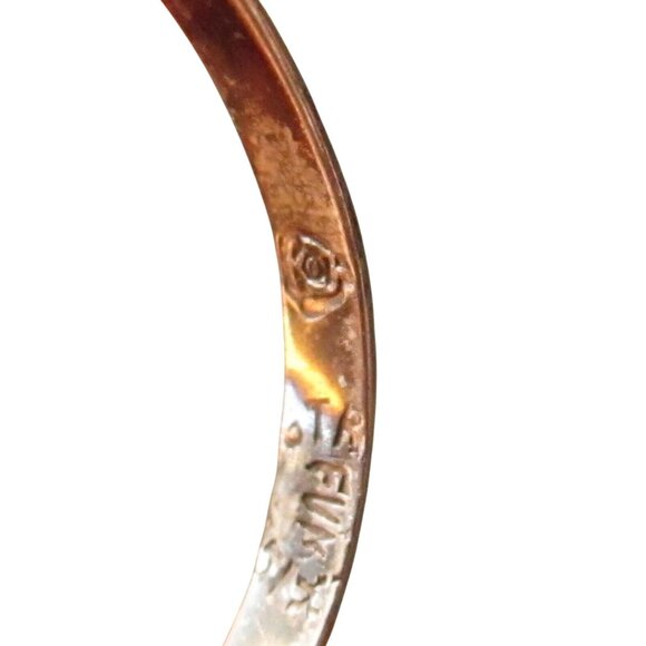 Vintage Sterling Silver & Abalone Inlay Adjustable Ring Taxco sz 12 Hippy Boho - Picture 8 of 8